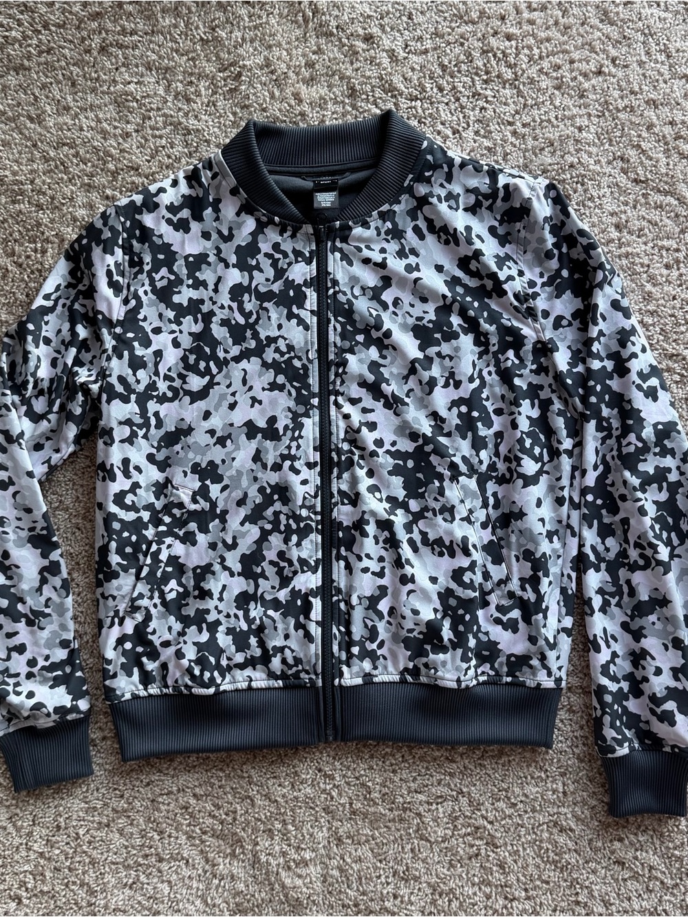 Victoria Secret Sport Grey & Black & Lilac Camo Bomber Jacket